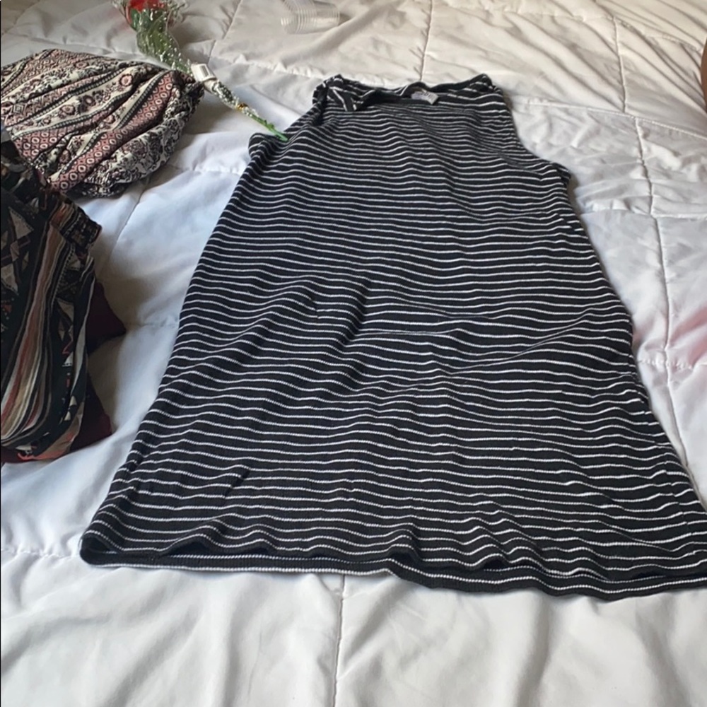 Black and white striped bodycon dresss